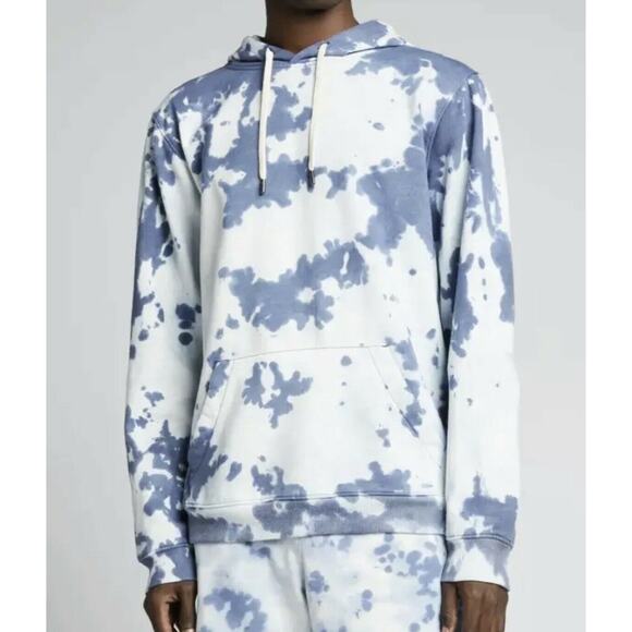 Onia Men's French Terry Tri-Blend Cloud Tie Dye Fleece Pullover Hoodie S NWT$85 - Picture 1 of 6